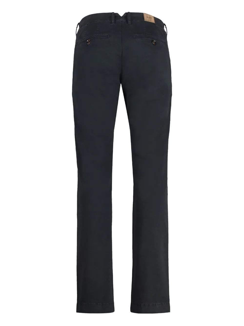 Moorer leather-logo cotton trousers - Blauw