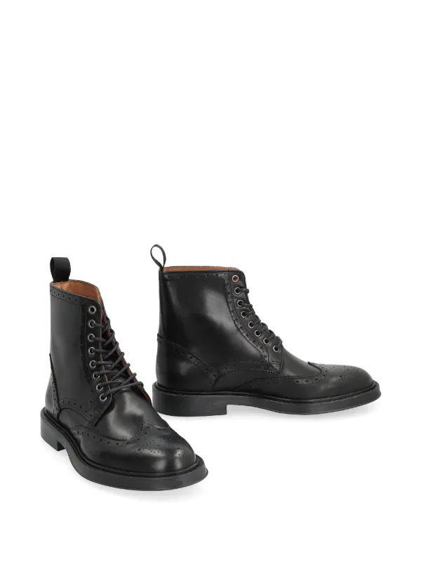 Bruno Magli brogue-detail lace-up Boots | Black | FARFETCH