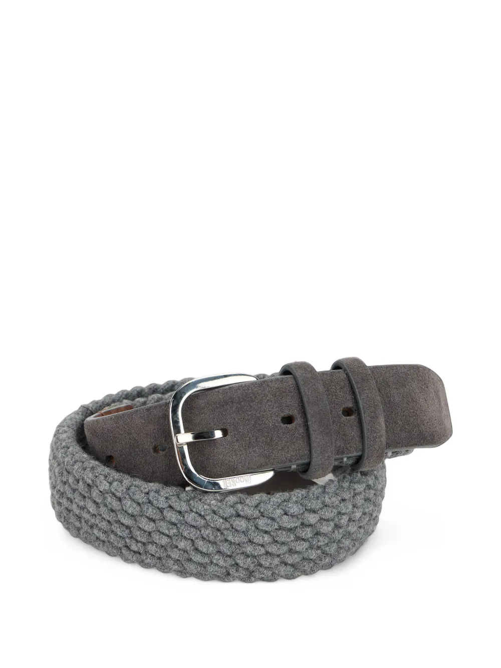 Moorer Cleo-Wbt suede-trimmed knitted belt - Grigio