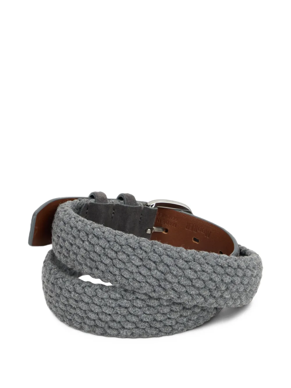 Moorer Cleo-Wbt suede-trimmed knitted belt Grijs