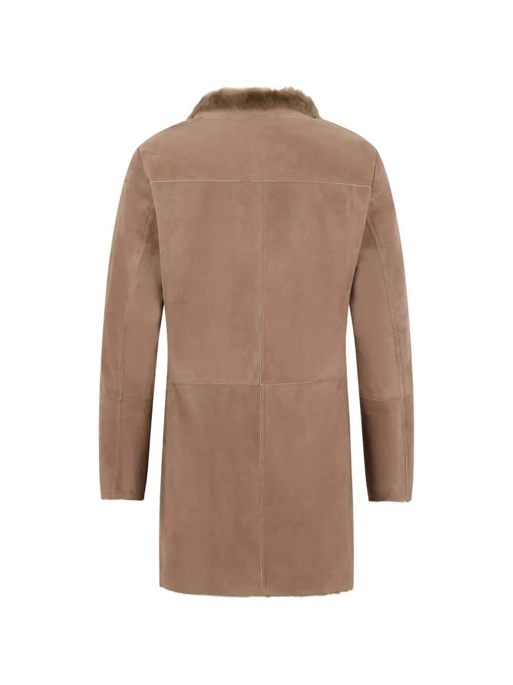 Moorer shearling-lined suede coat Beige