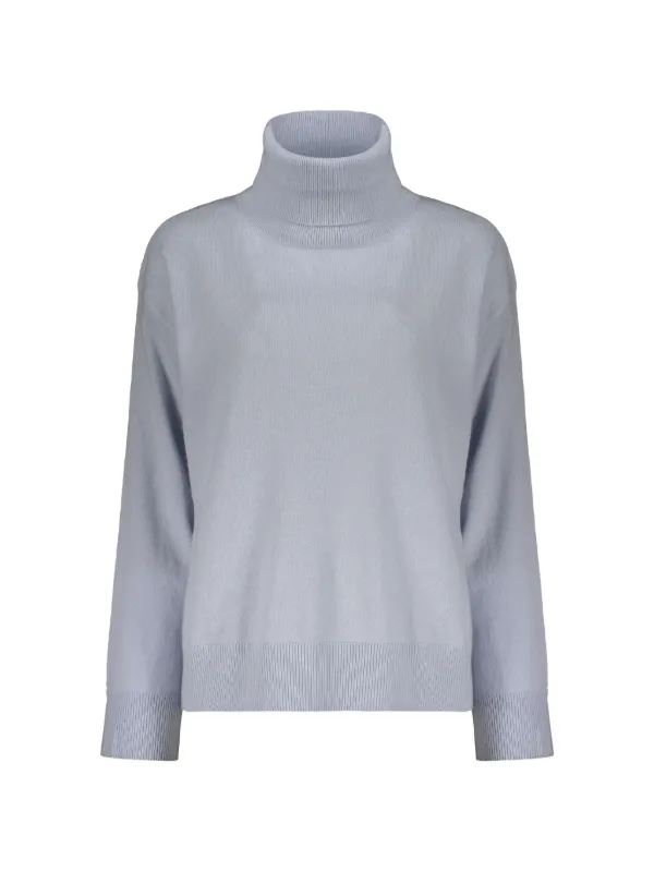 Moorer Roll-neck Drop-shoulder Sweater in Blue
