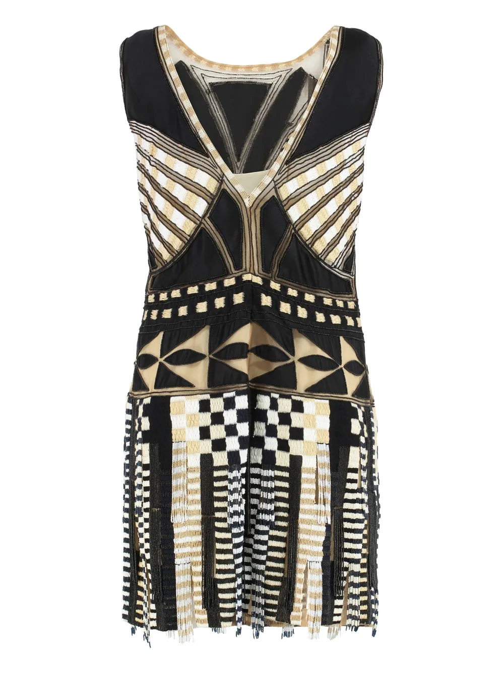 Alberta Ferretti Beads-embellishment Mini Dress In Black