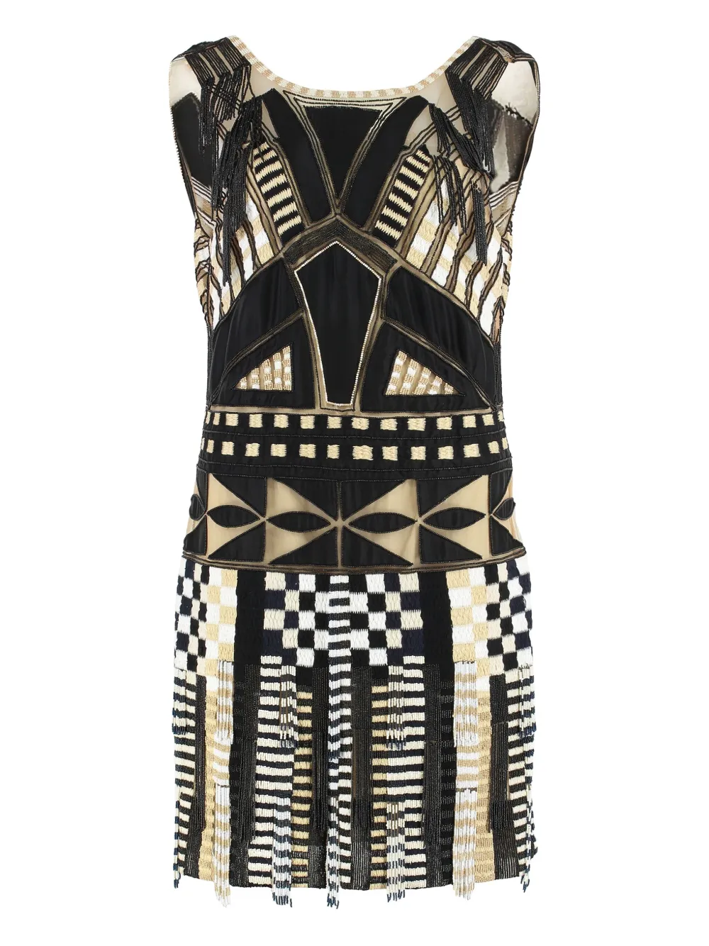 Alberta Ferretti beads-embellishment mini dress - Zwart
