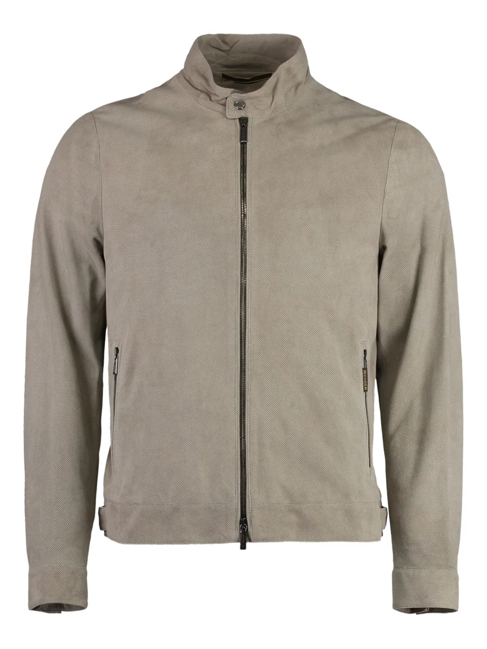 Moorer Vangi zip-up leather jacket | Neutrals | Image 1