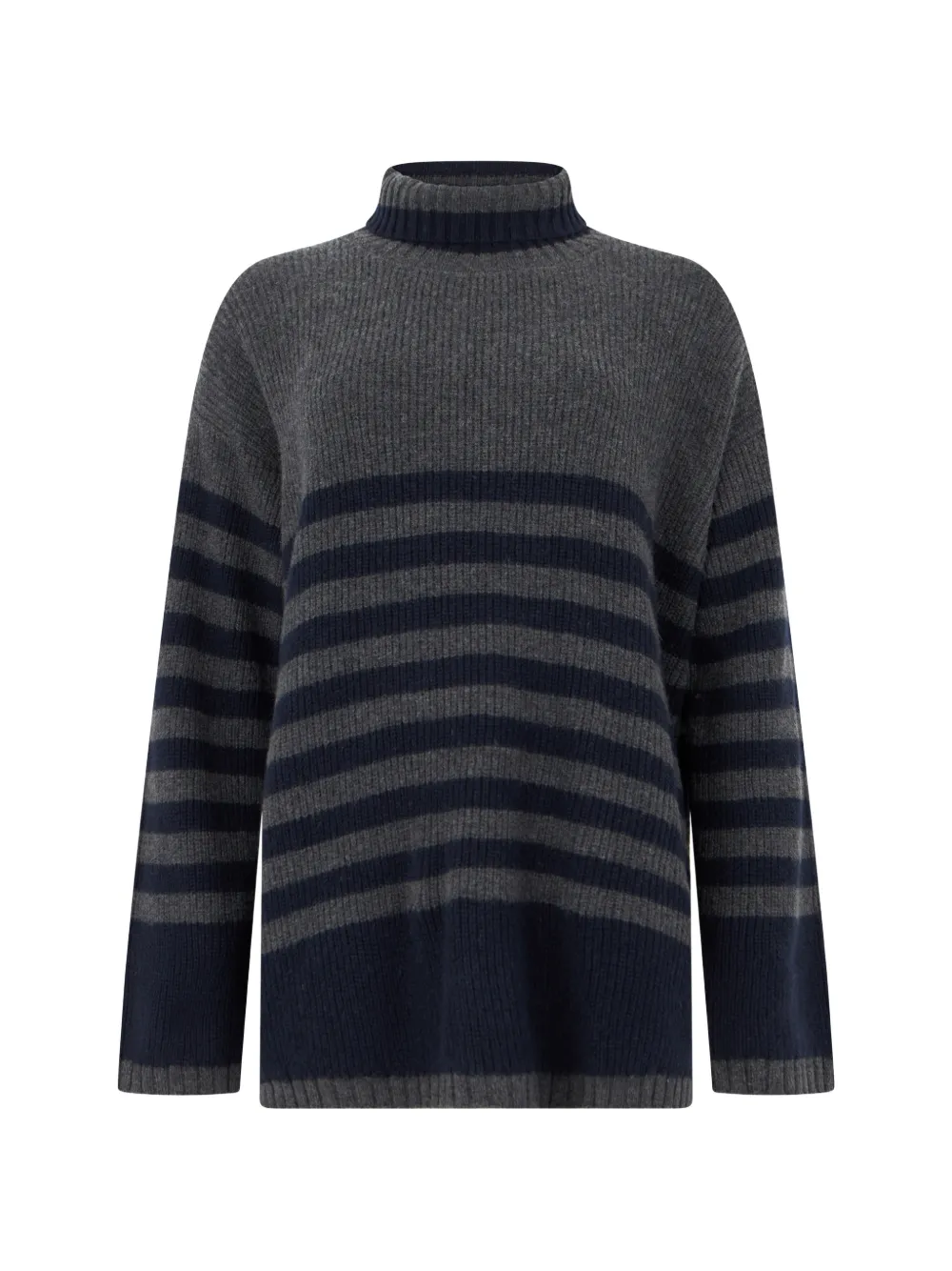 Moorer Vera-Slx striped ribbed-knit sweater - Grey
