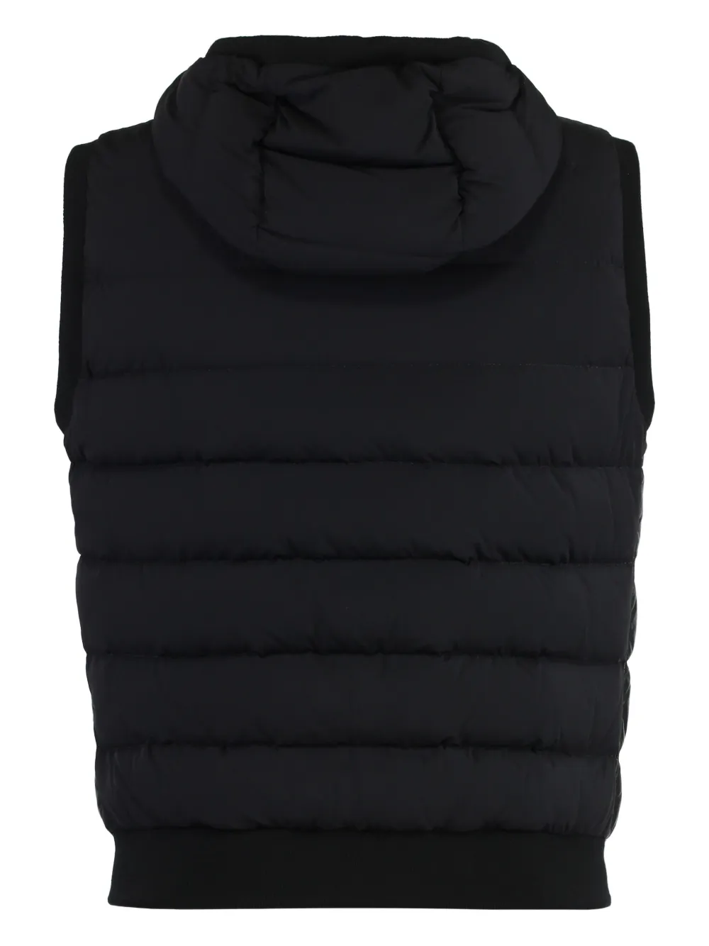Moorer leather quilted gilet Zwart