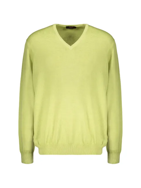 Moorer ribbed V-neck top