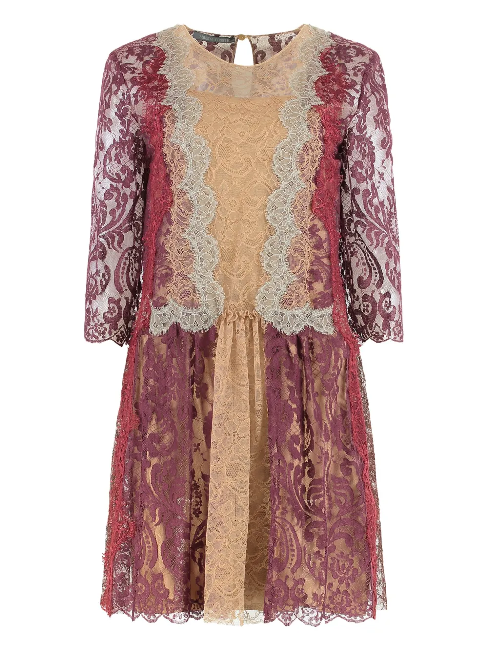 Alberta Ferretti Dress In Lace In Purple