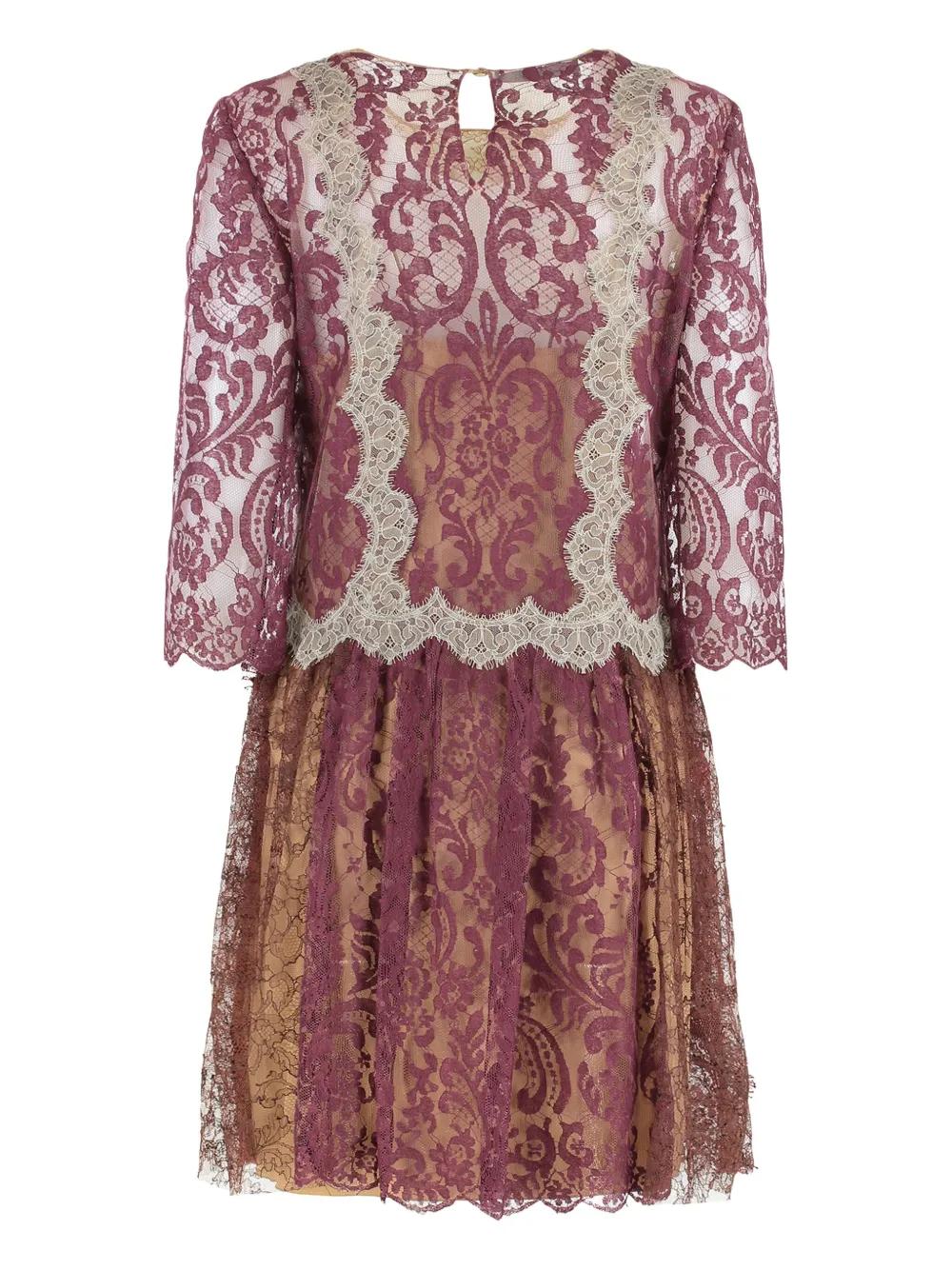 Alberta Ferretti lace mini dress - Paars