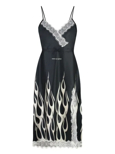 Vision Of Super vestido midi con ribete de encaje