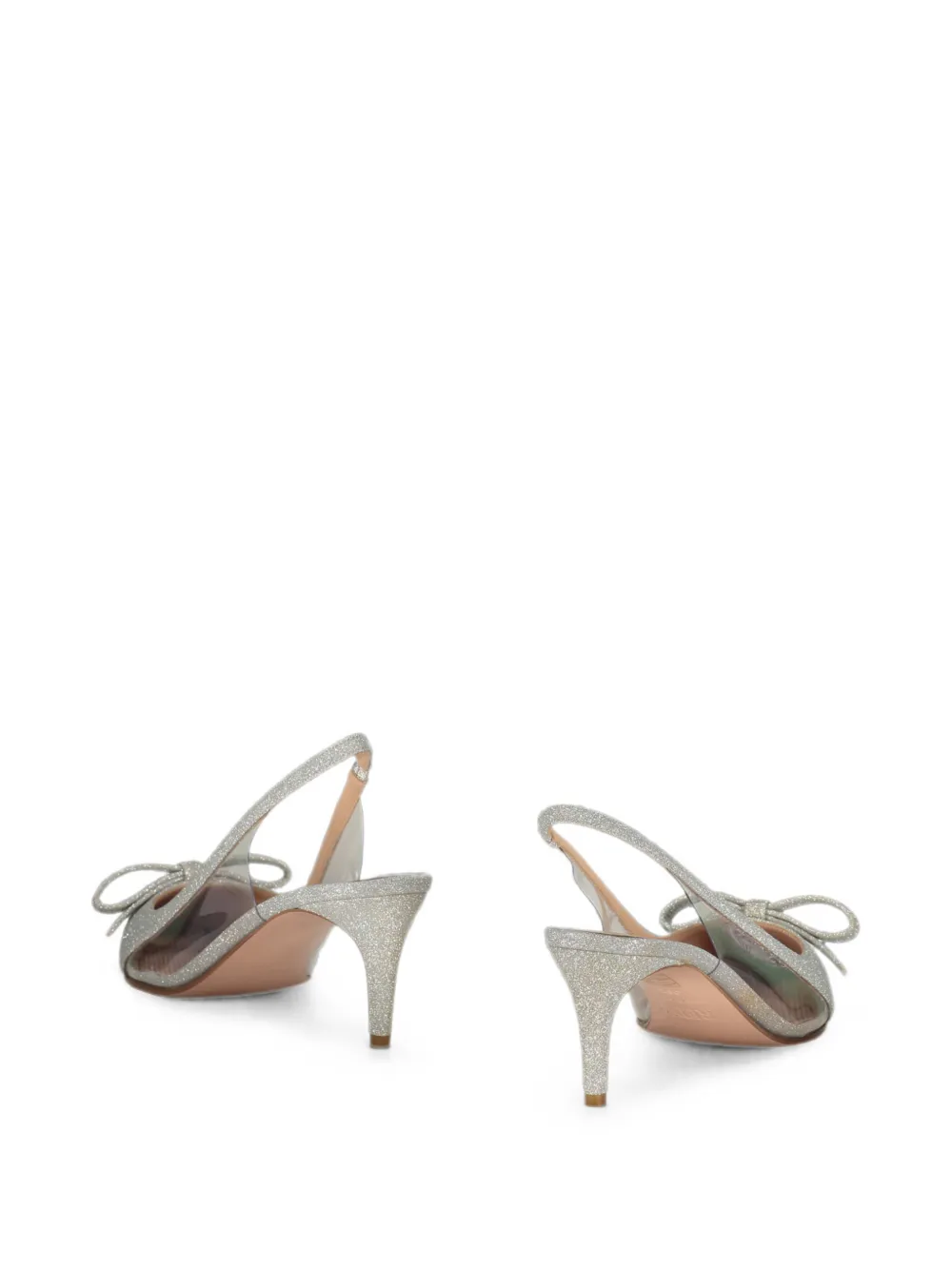 RED(V) bow-detail slingback pumps Zilver
