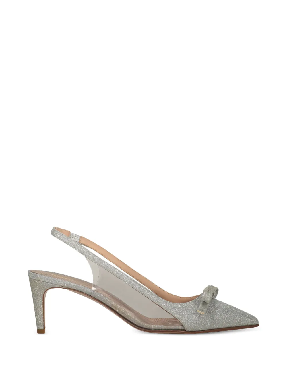 RED(V) bow-detail slingback pumps Zilver