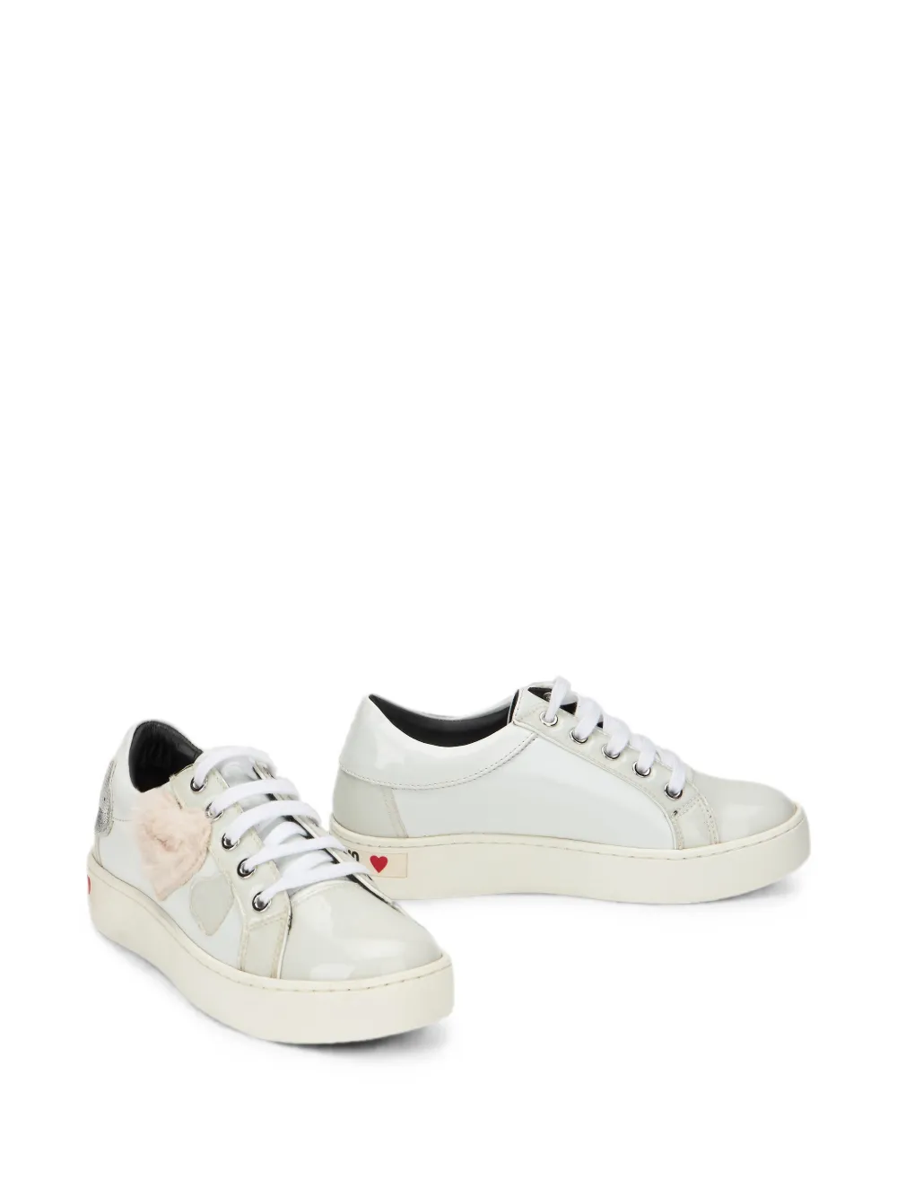 Moschino heart-patch sequin-embellished sneakers - Weiß