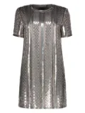 Alberta Ferretti sequin-embellished short-sleeved mini dress - Silver