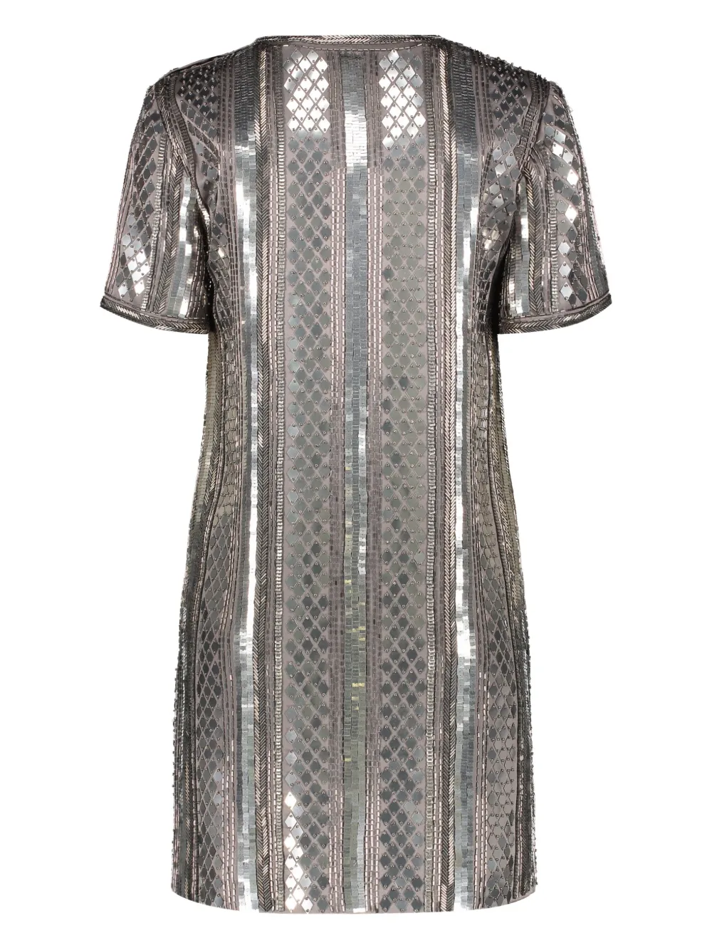 Alberta Ferretti sequin-embellished short-sleeved mini dress - Zilver