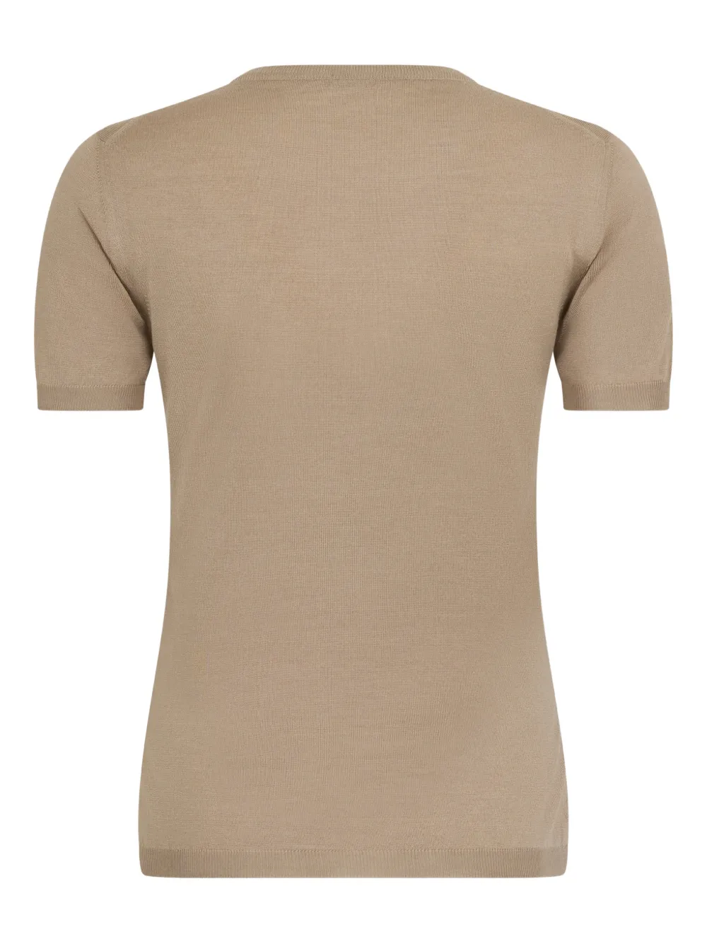  Malo Short-sleeve Fine-knit Top - Neutrals 