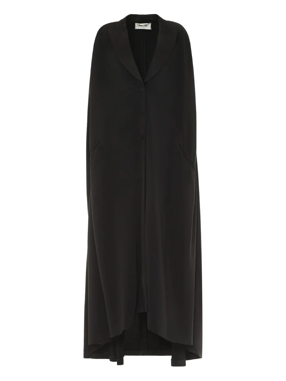 Alberta Ferretti lapel-collar cape Zwart