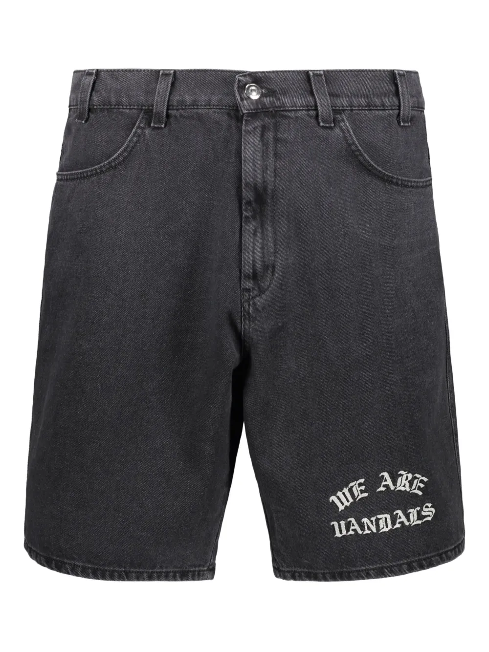 Pas de Mer logo-embroidered denim shorts | Black | Image 1