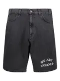 Pas de Mer logo-embroidered denim shorts - Black