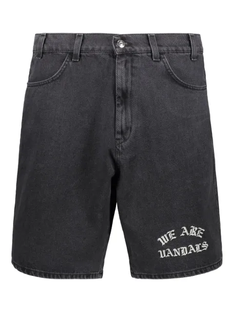 Pas de Mer logo-embroidered denim shorts
