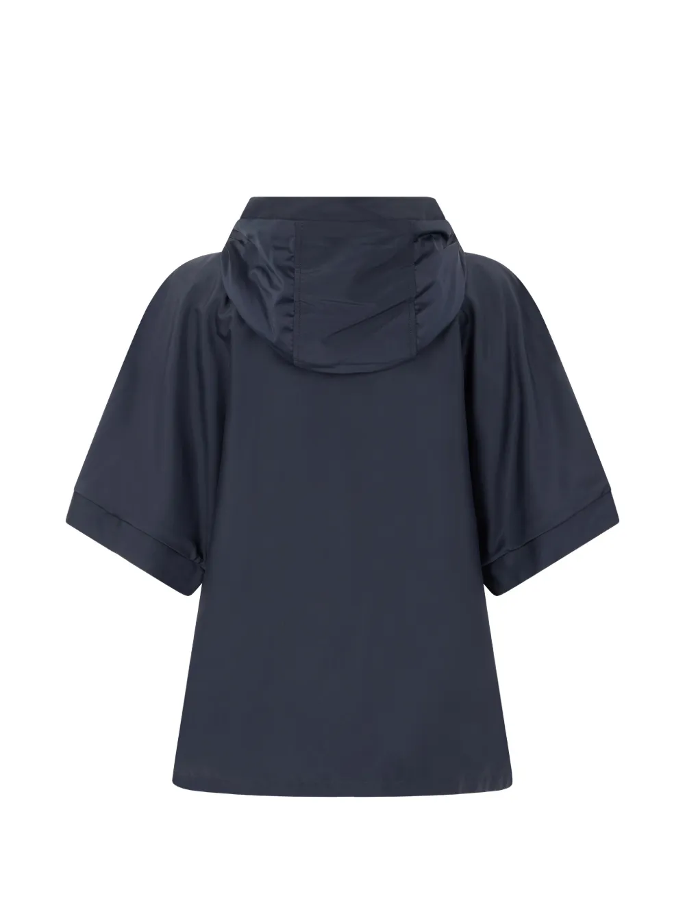 Moorer Penelope-Da6 jack met capuchon en korte mouwen Blauw