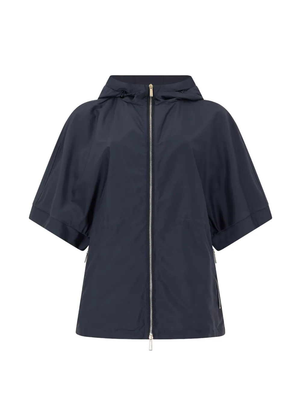 Moorer Penelope-Da6 jack met capuchon en korte mouwen Blauw