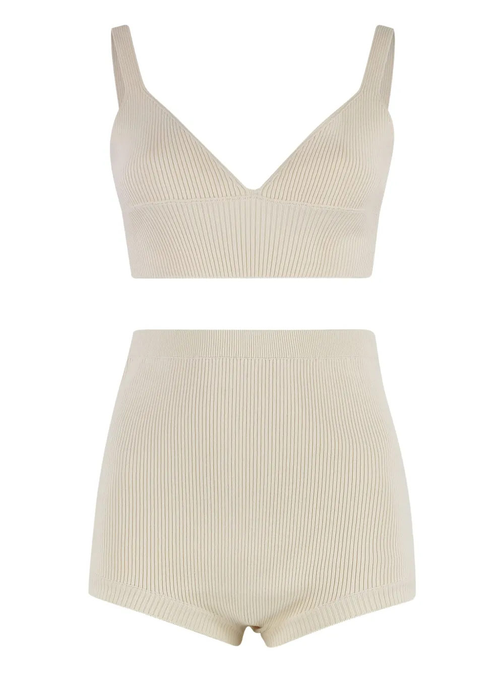 RED Valentino ribbed knit underwear set Beige