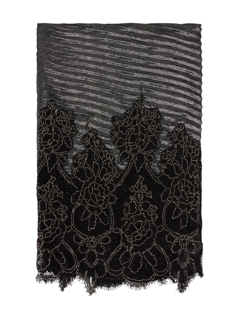 Valentino Garavani lace fringed scarf - Nero