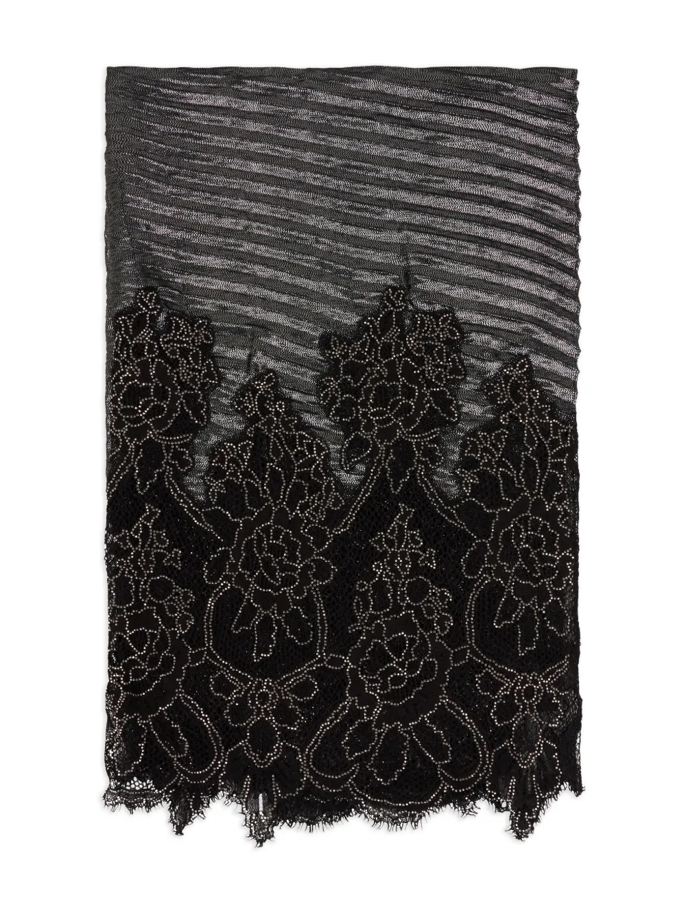 Valentino Garavani lace fringed scarf - Nero