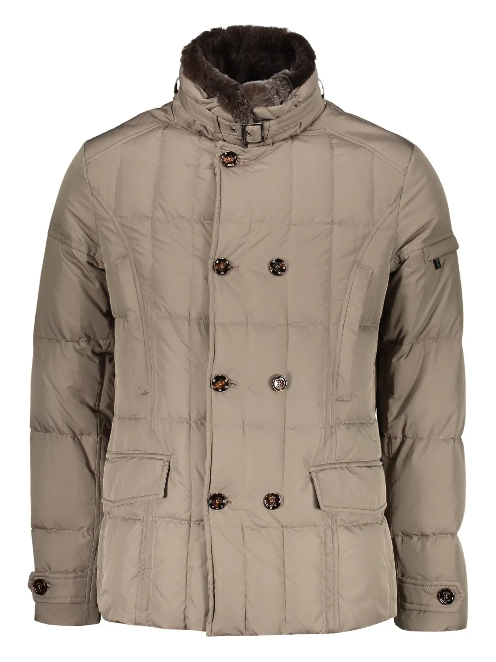 Moorer double-breasted padded jacket Beige