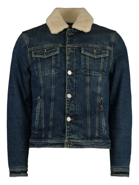 Moorer sheepskin-trimmed denim jacket