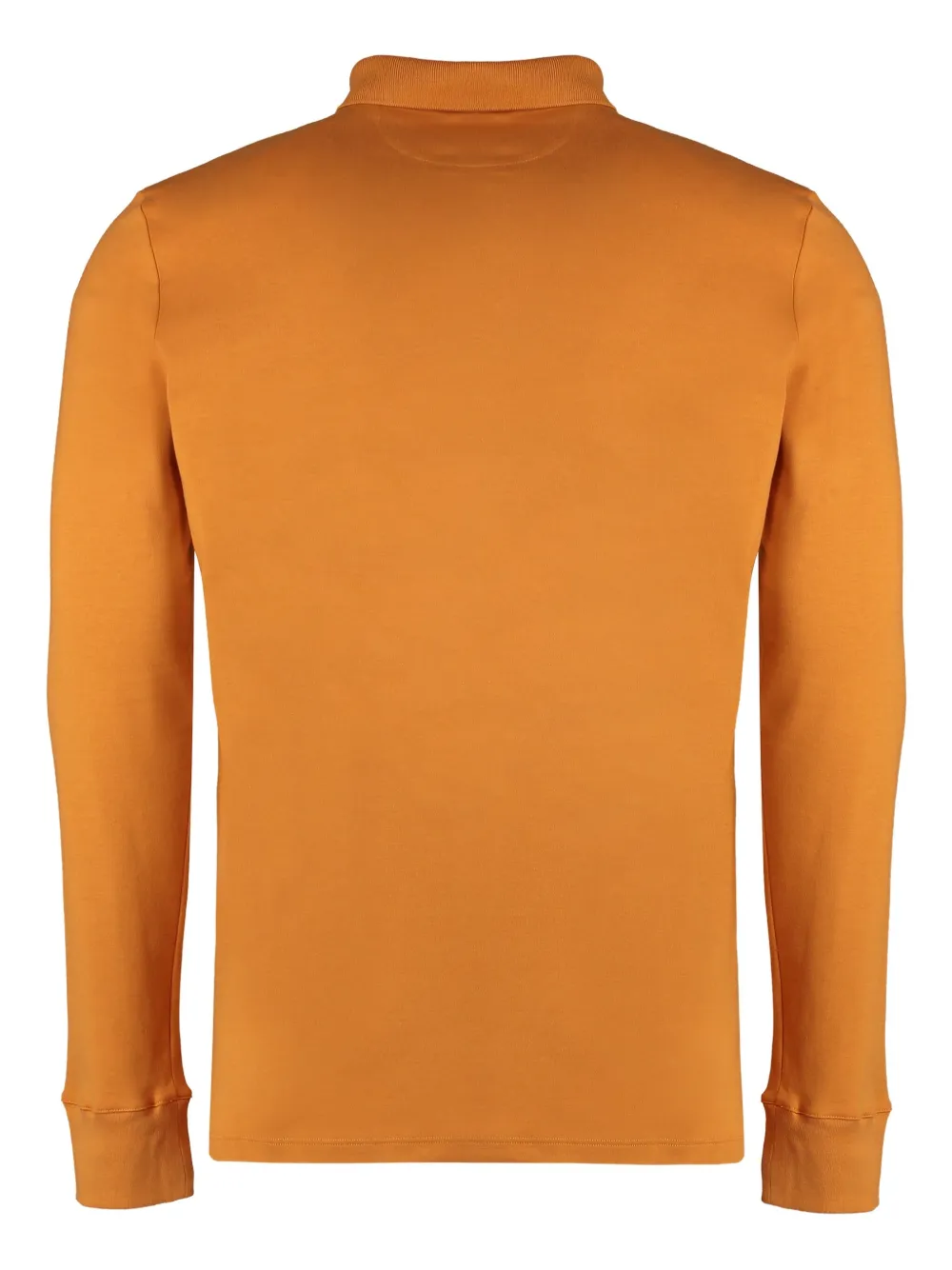 Moorer ribbed-edge long-sleeve polo shirt - Oranje