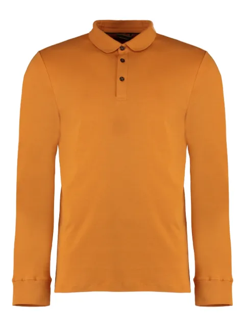 Moorer ribbed-edge long-sleeve polo shirt