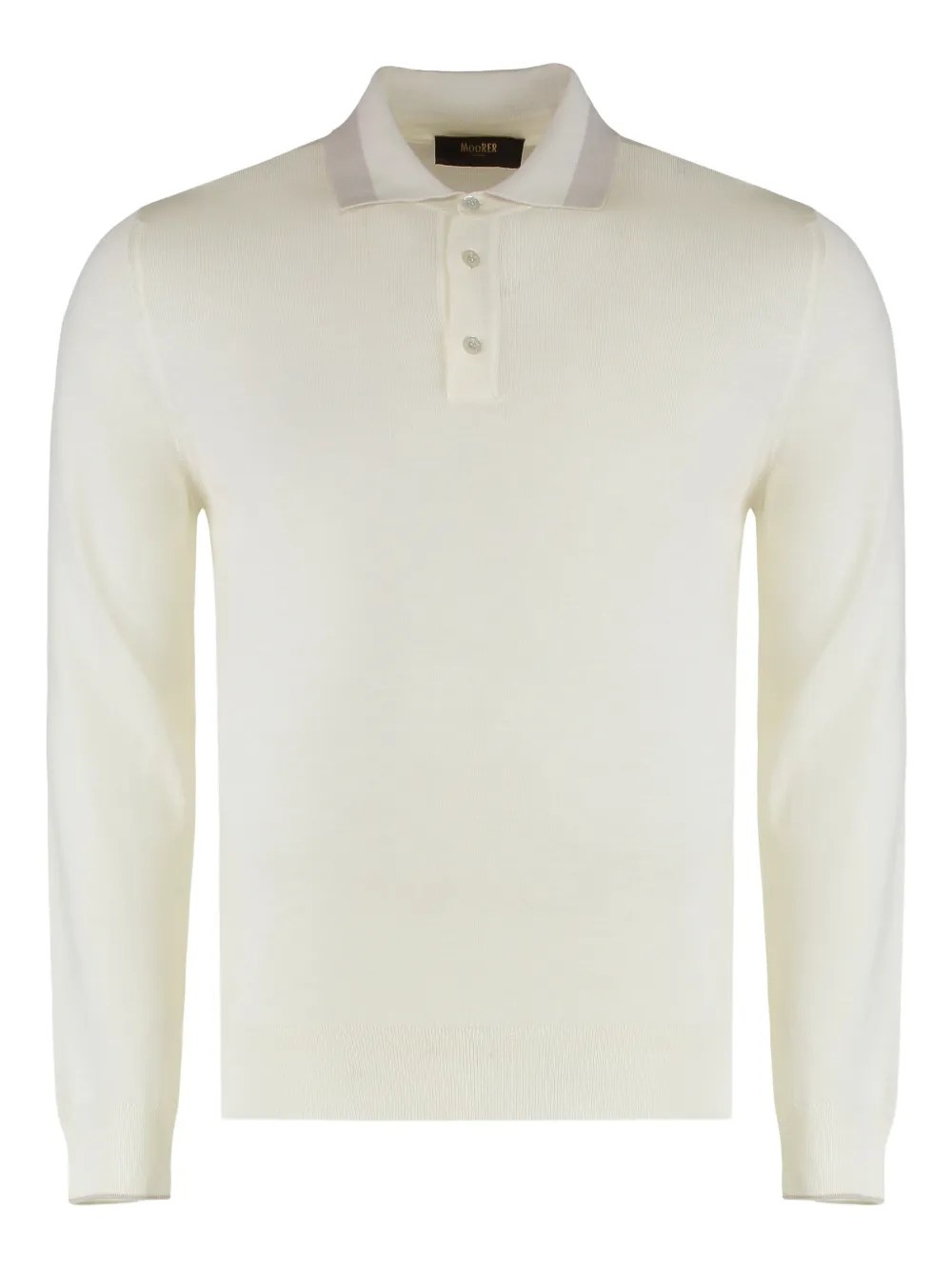 Moorer long-sleeve polo shirt - Nude