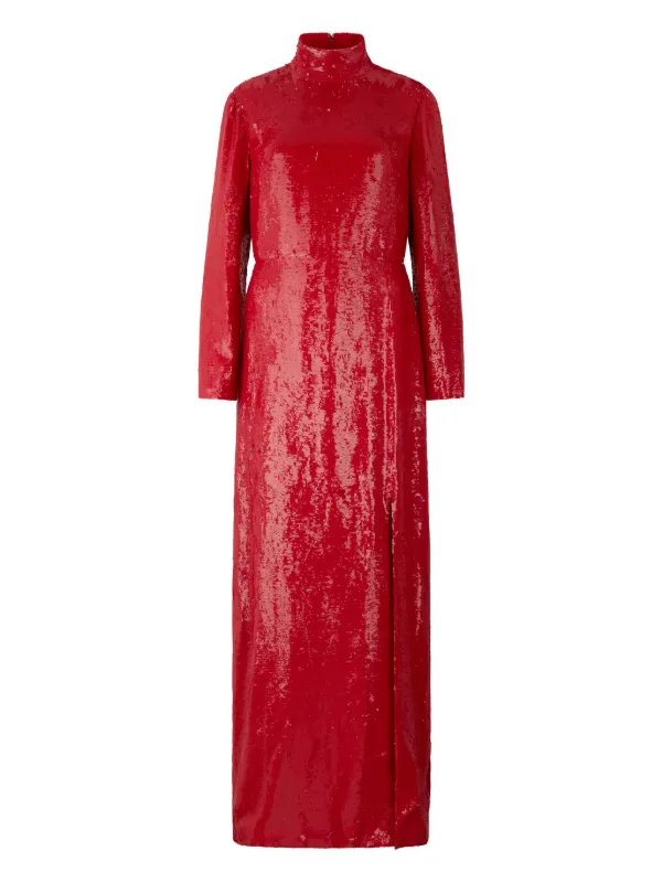 Valentino Garavani Sequin Slit Maxi Dress | Red | FARFETCH GE