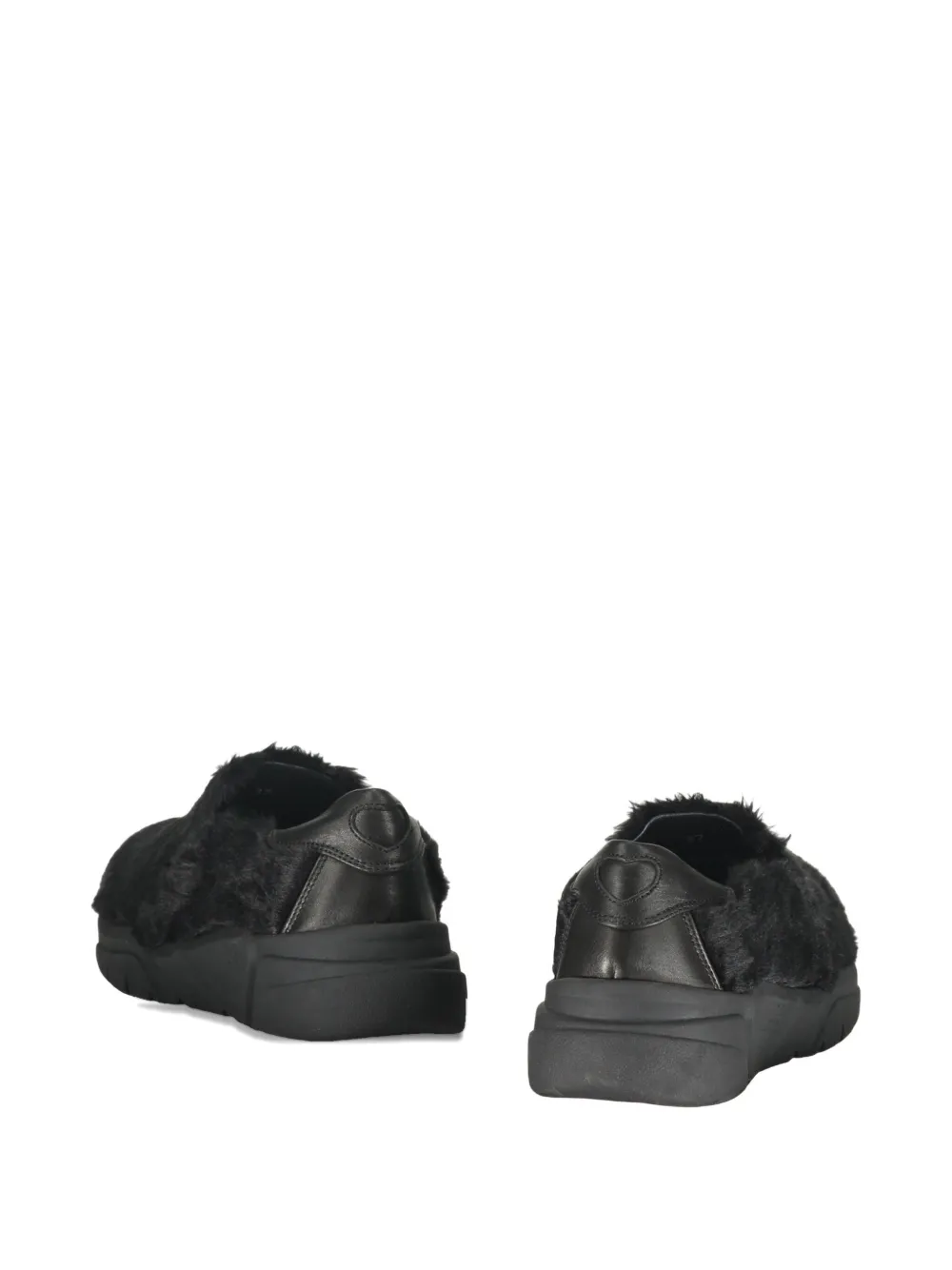Moschino faux-fur sneakers Black