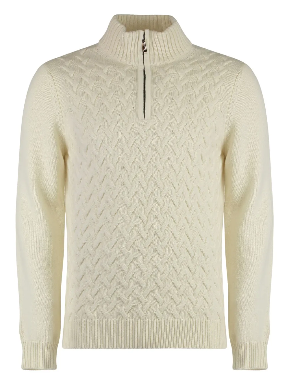 Moorer Kabelgebreide trui Beige