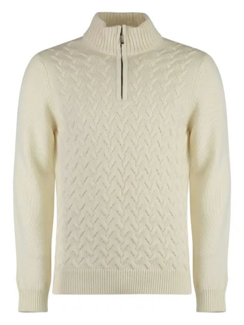 Moorer cable-knit half-zip sweater 