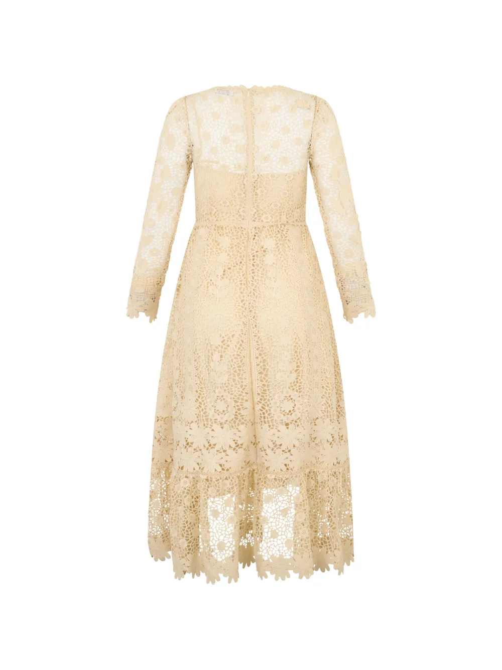 RED Valentino Midi-jurk met kant Beige