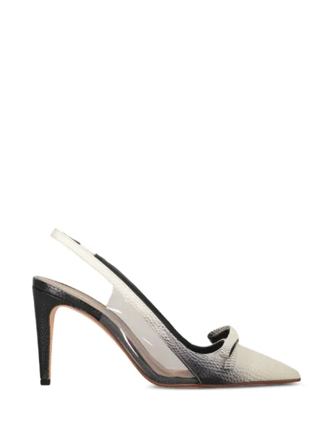 RED(V) bow-detail slingback pumps