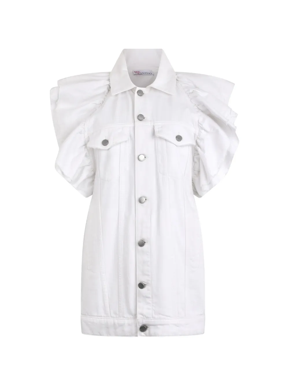 Valentino Garavani ruffled-sleeve gilet - Weiß