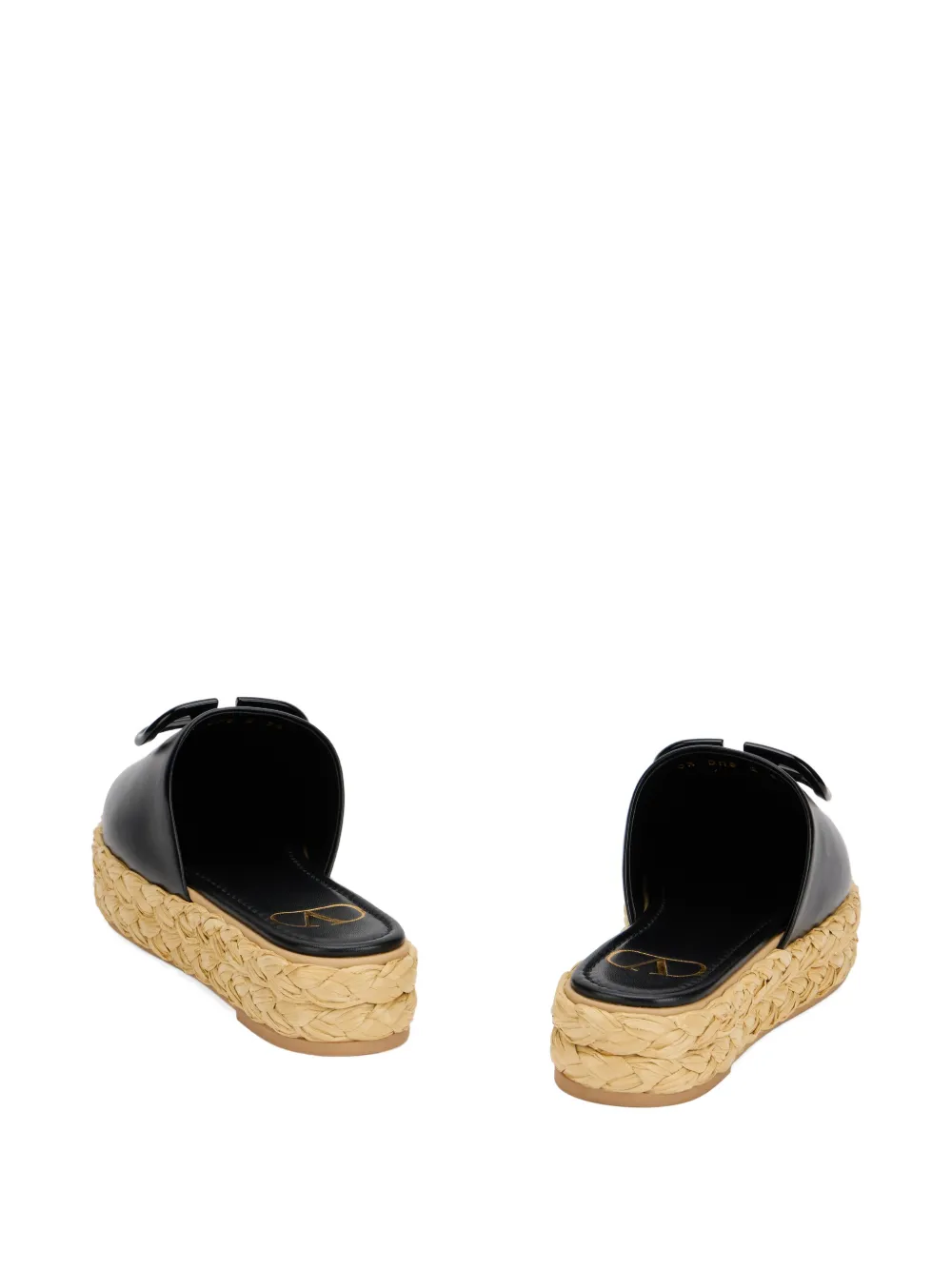 Valentino Garavani logo-detail espadrille mules Zwart
