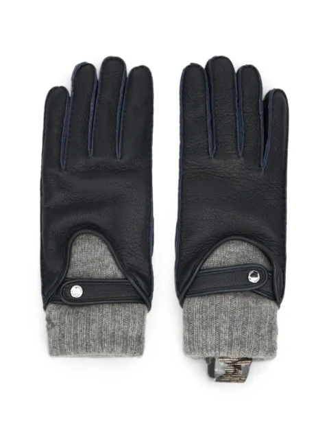 Moorer ribbed-knit panelled gloves