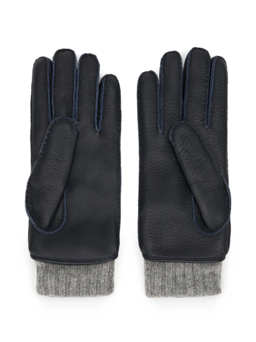 Moorer Ribgebreide handschoenen met vlakken Blauw