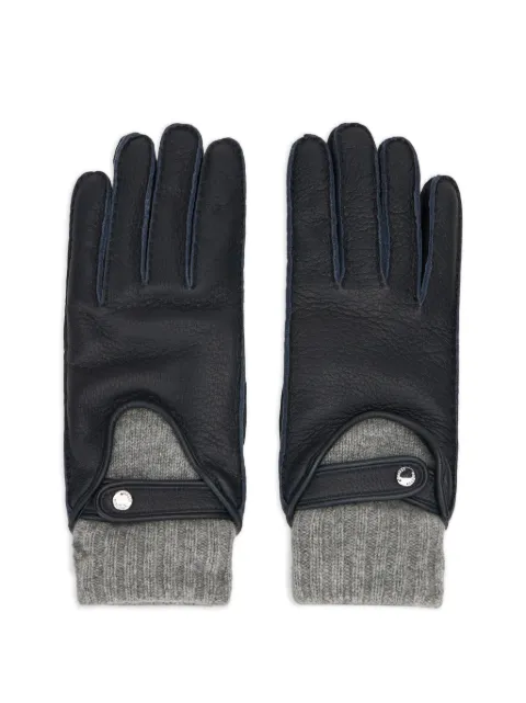 Moorer ribbed-knit panelled gloves