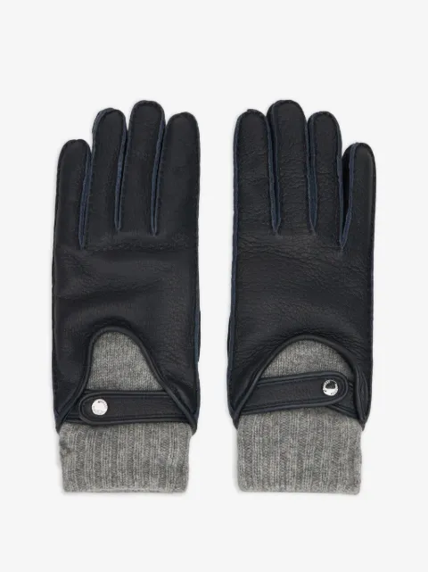 Moorer ribbed-knit panelled gloves