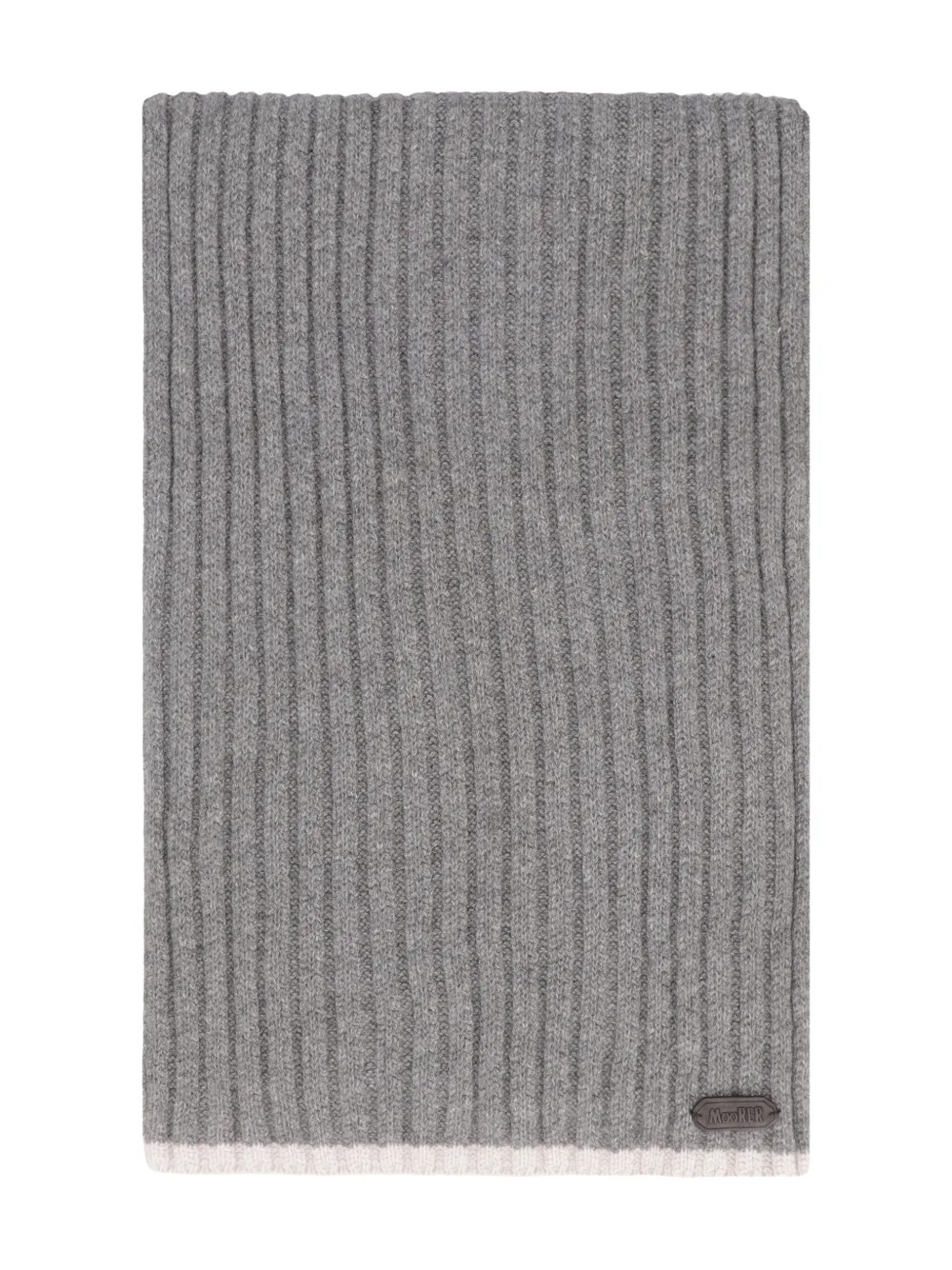 Moorer Ribbed-knit Rectangular Scarf In Gray