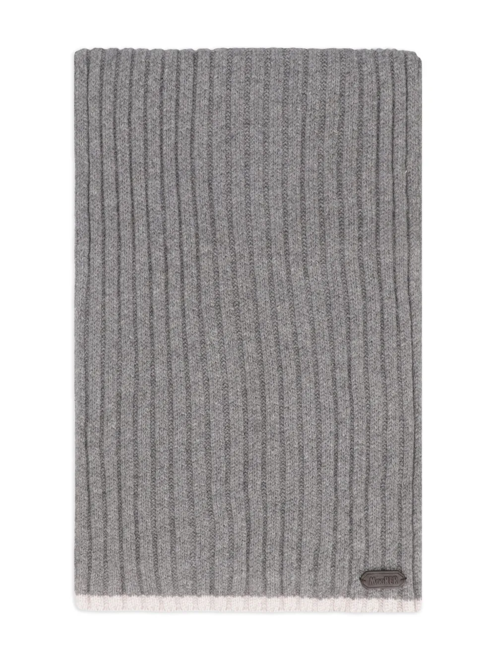 Moorer ribbed-knit rectangular scarf - グレー Moorer ribbed-knit rectangular scarf - グレー