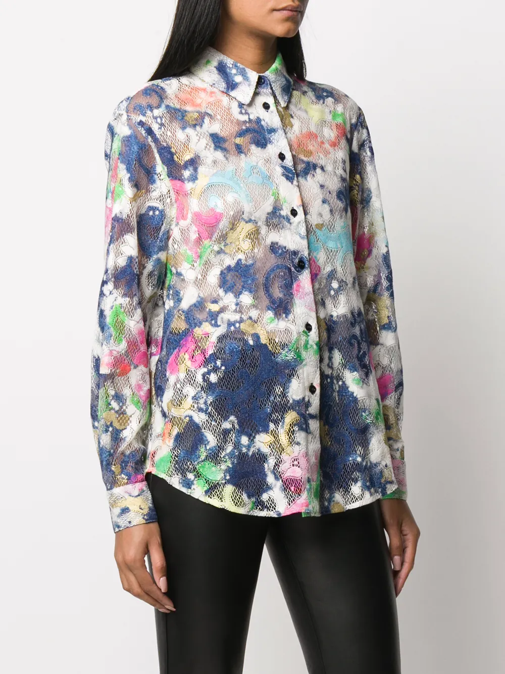 Moschino Overhemd met bloemenprint Wit